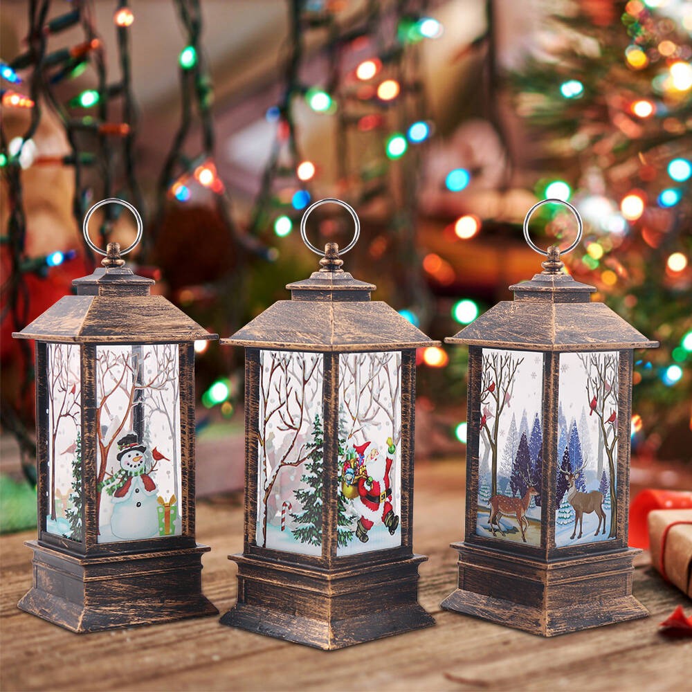 LED Christmas Lanterns (Set of 3)